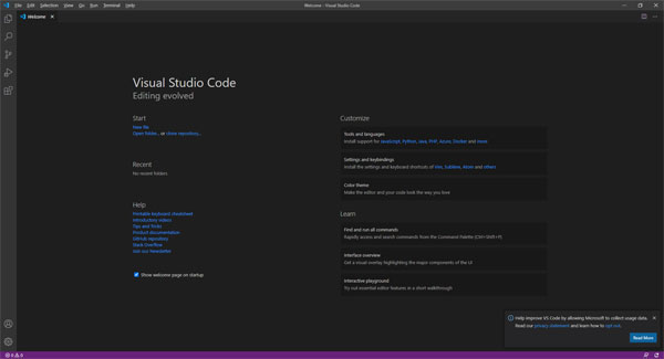 Visual Studio Codeがインストールされました。