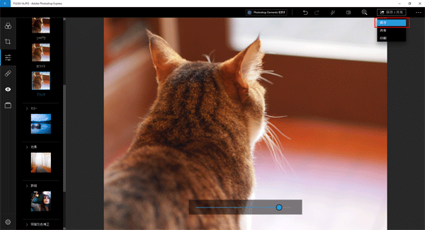 「保存/共有」を押して画像を保存します。